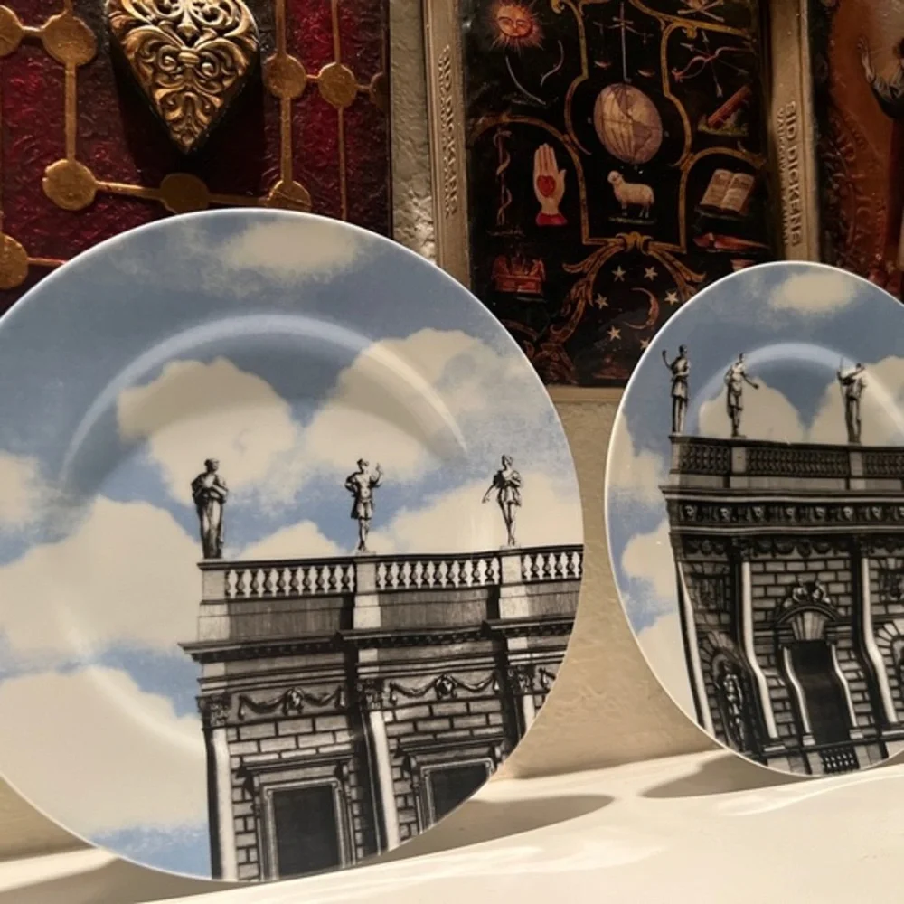 Fitz &‎ Floyd Renaissance Vistas Set Of Four Fine Porcelain Salad Plates 8